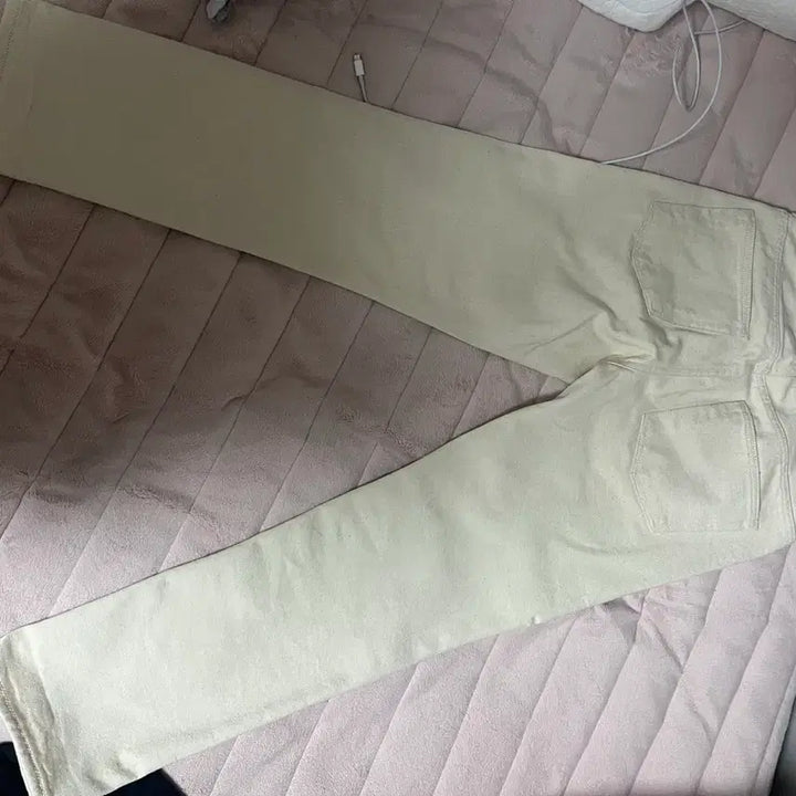 [BUNJANG] Branded Ivory Crop Straight Denim 28 / 브랜디드 아이보리 크롭 스트레이트 데님 28