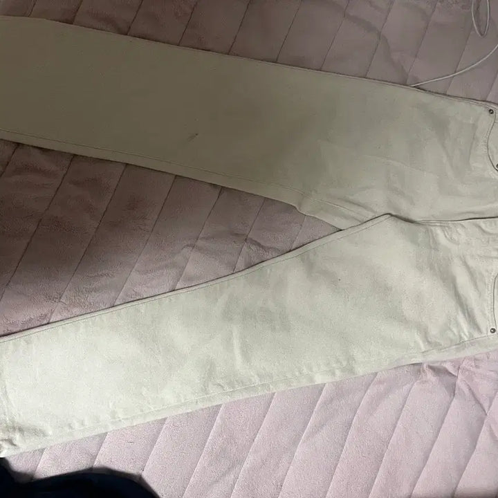 [BUNJANG] Branded Ivory Crop Straight Denim 28 / 브랜디드 아이보리 크롭 스트레이트 데님 28