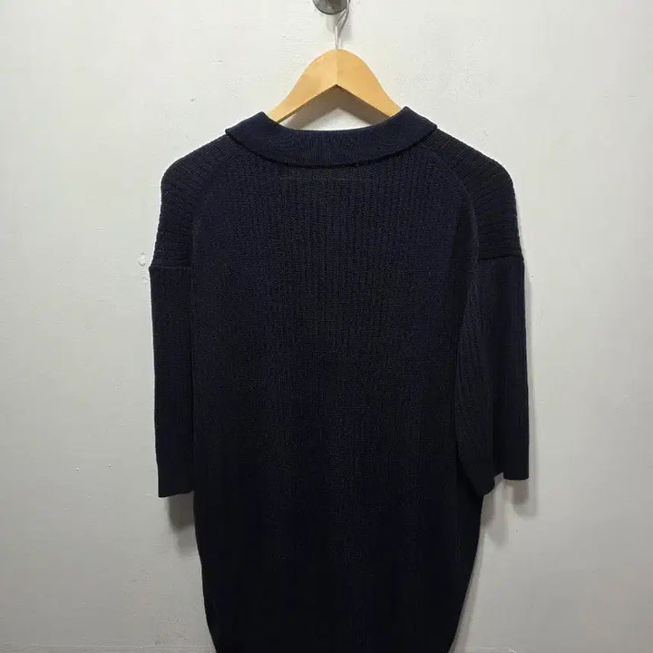 [SOLD OUT] SLOWER 니트 반팔 폴로 셔츠 네이비 L
