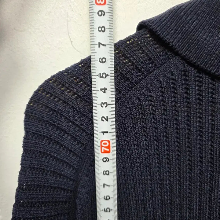 [SOLD OUT] SLOWER 니트 반팔 폴로 셔츠 네이비 L