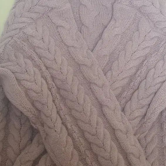 [BUNJANG] Generic Cable Knit Sweater - Pink / 케이블 니트