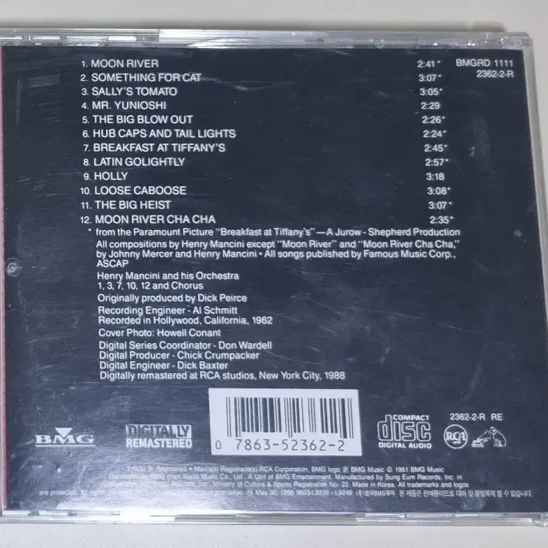 [BUNJANG] Tiffany OST CD Henry Mancini / 티파니에서 아침을 OST CD 헨리 맨시니