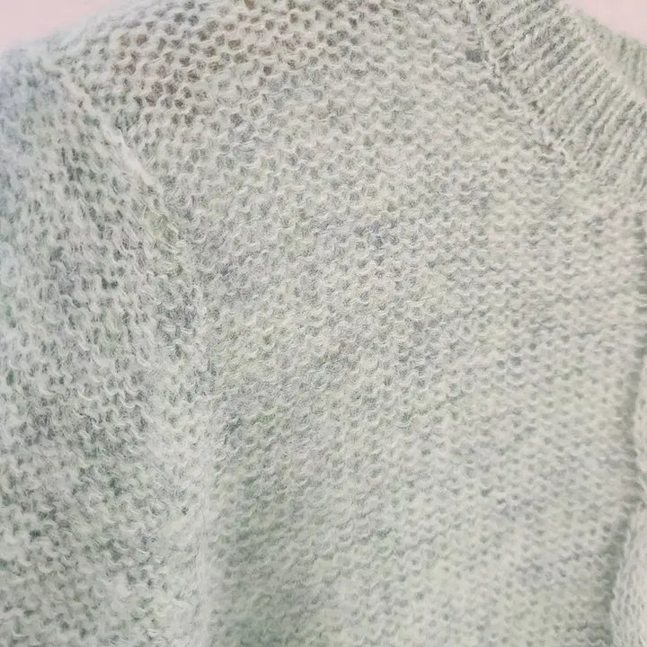 [BUNJANG] Alpaca Wool Knit Top / 알파카 퍼프소매 울 니트 / 봄신상 페미닌 고급 꽈배기 케이블 이너 반팔