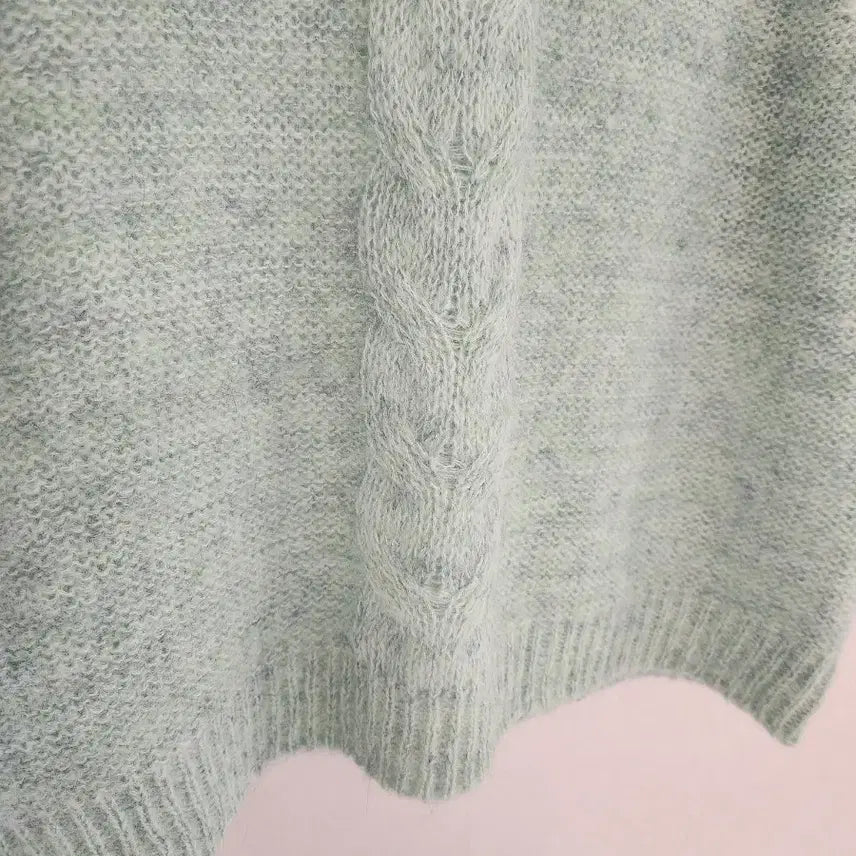 [BUNJANG] Alpaca Wool Knit Top / 알파카 퍼프소매 울 니트 / 봄신상 페미닌 고급 꽈배기 케이블 이너 반팔