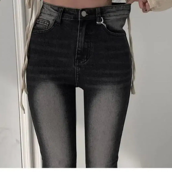 [BUNJANG] Black Washed Jeans S Size / 흑청 부츠컷 워싱 팬츠