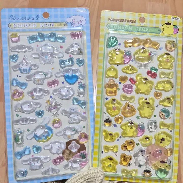 [BUNJANG] Sanrio Bonbon Drop 3D Crystal Sticker / 최저가) 산리오 봉봉드롭 유리알 3D 스티커 헬로키티 한교동
