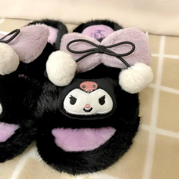 [BUNJANG] Sanrio Kuromi Plush Slippers / (새상품) 산리오 쿠로미 털 슬리퍼