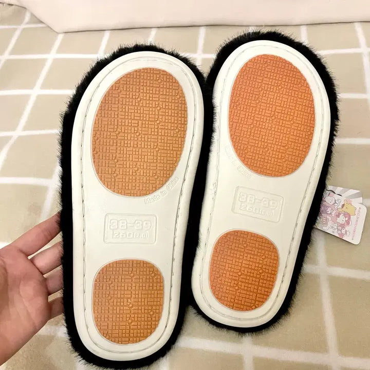 [BUNJANG] Sanrio Kuromi Plush Slippers / (새상품) 산리오 쿠로미 털 슬리퍼