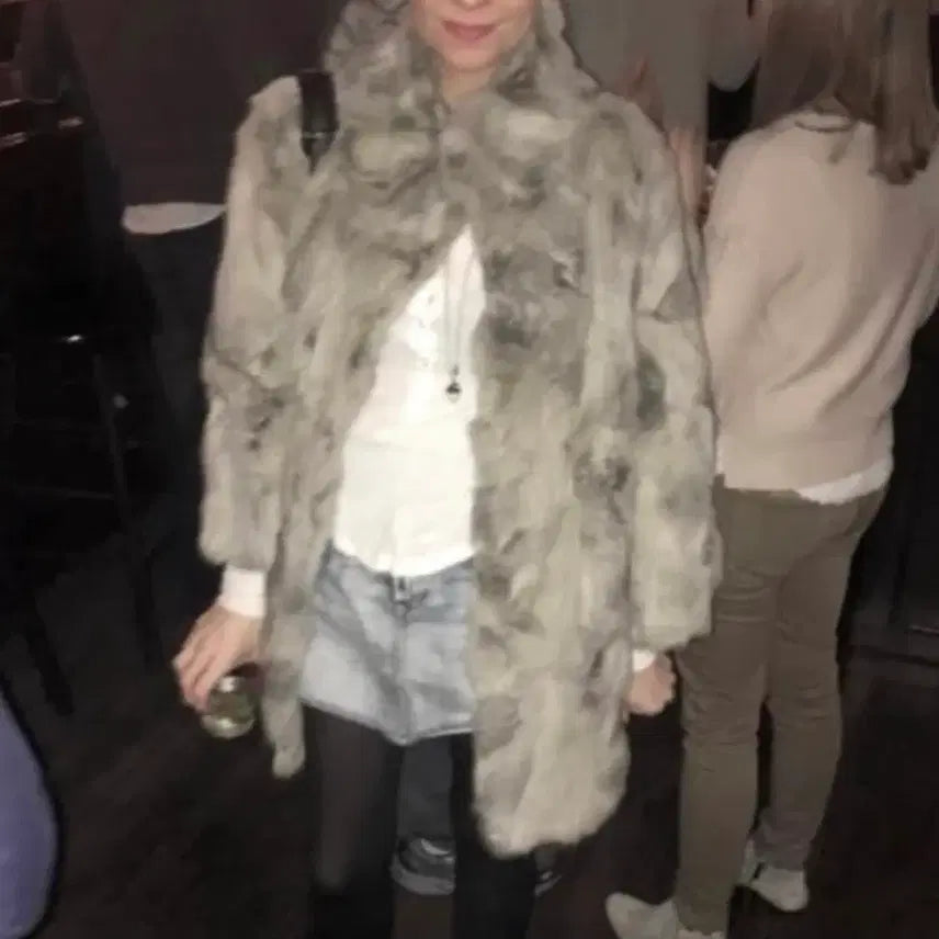 [BUNJANG] Adrienne Landau Real Rabbit Fur Coat Vintage / Adrienne Landau 리얼 래빗 퍼 코트 빈티지 오네갸루 히메갸루