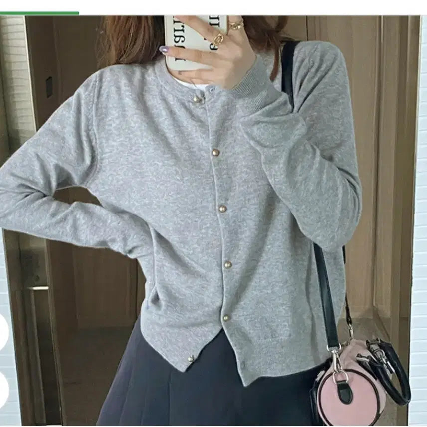 [BUNJANG] Unspecified Soft Knit Cardigan / @ 골드 콩알단추 소프트 가디건