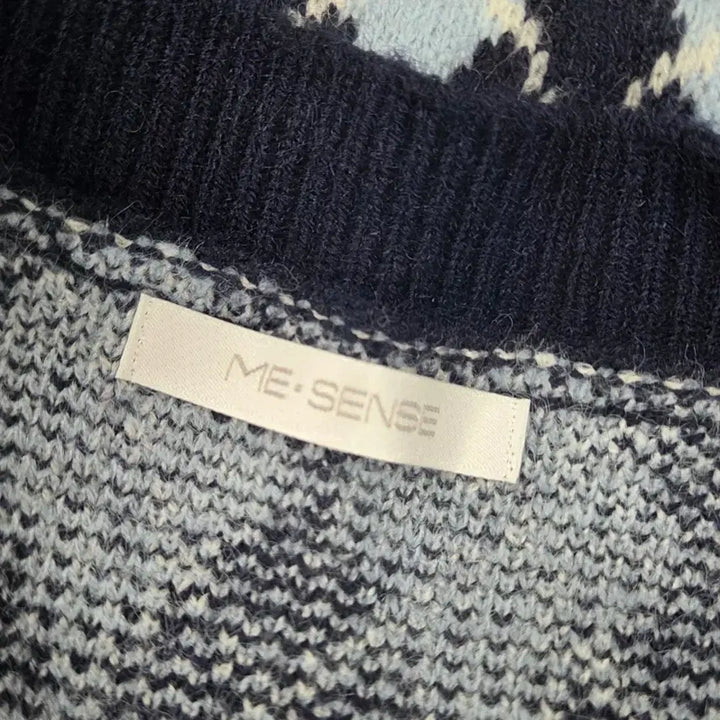 [BUNJANG] ME,SENSE Pattern Knit Vest Cardigan / 빈티지 만원샵 ME,SENSE 패턴 니트 조끼 가디건