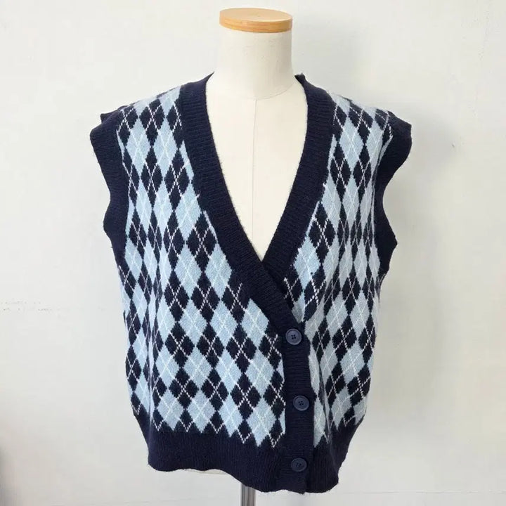 [BUNJANG] ME,SENSE Pattern Knit Vest Cardigan / 빈티지 만원샵 ME,SENSE 패턴 니트 조끼 가디건