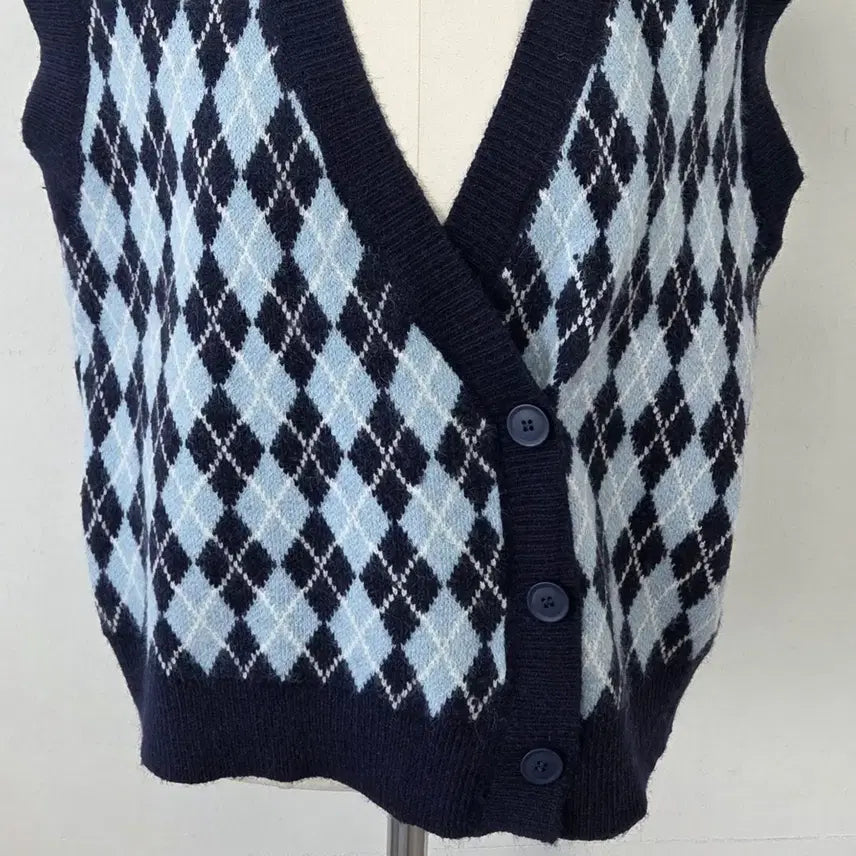 [BUNJANG] ME,SENSE Pattern Knit Vest Cardigan / 빈티지 만원샵 ME,SENSE 패턴 니트 조끼 가디건