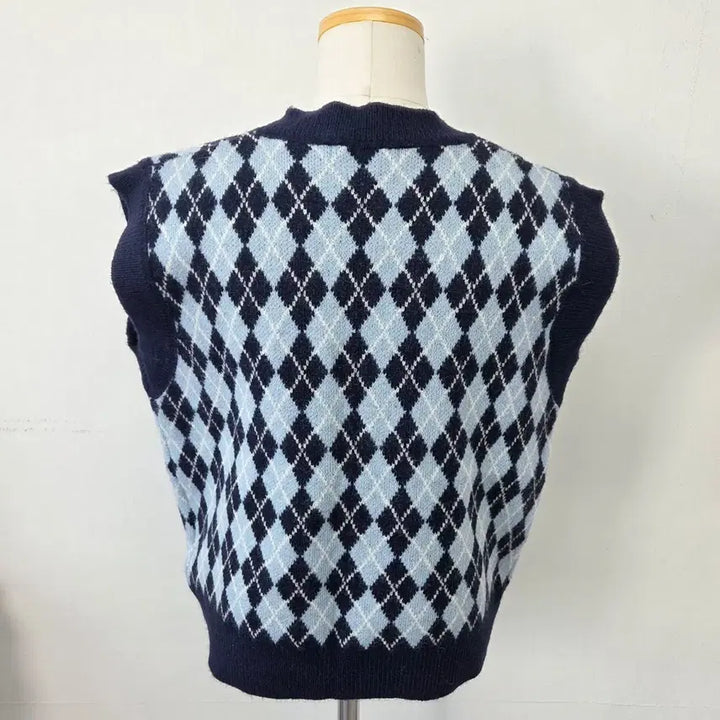 [BUNJANG] ME,SENSE Pattern Knit Vest Cardigan / 빈티지 만원샵 ME,SENSE 패턴 니트 조끼 가디건