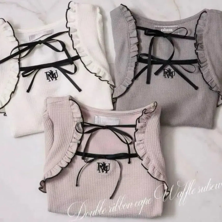 [BUNJANG] Pium Cape Blouse / 피움 더블 리본 케이프  블라우스 니트 리즈리사에블린마즈로지타