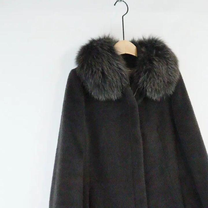 [BUNJANG] Olivia Lauren Fox Fur & Alpaca Coat (90) / (더옷) Olivia Lauren 올리비아로렌 여우모 알파카 코트 90
