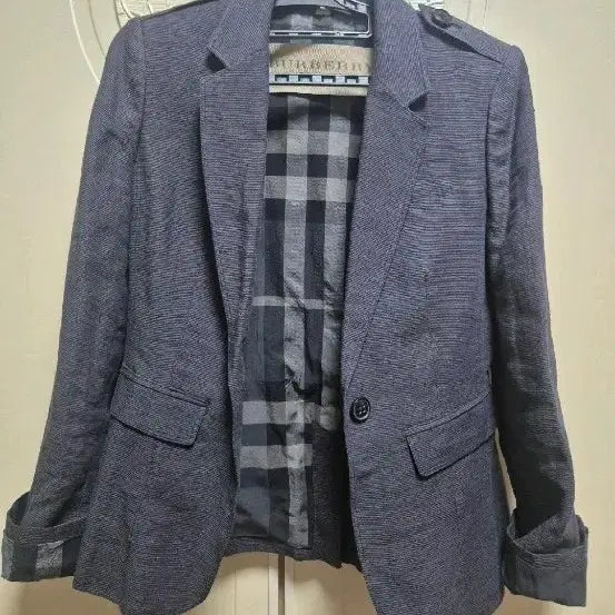 [BUNJANG] Burberry Navy Check Jacket / 정품 버버리 네이비 체크 안감 자켓