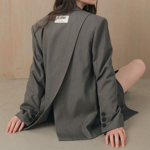 [BUNJANG] Citybreeze Oversized Jacket Gray / 시티브리즈 절개 오버핏 자켓 그레이 새상품