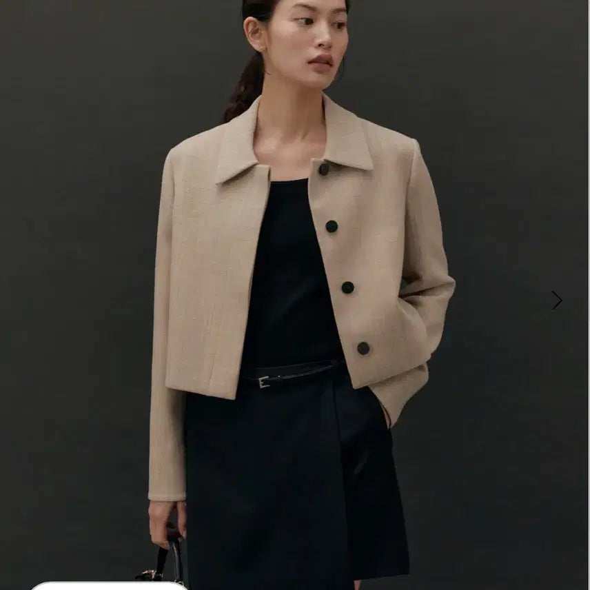 [BUNJANG] Sie Chloe Wool Crop Jacket (Oatmeal Beige) / Sie 시에 클로이 울크롭자켓(오트밀베이지)
