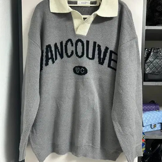 [BUNJANG] Vancouver Gray Collar Knit / 밴쿠버 카라 니트 그레이