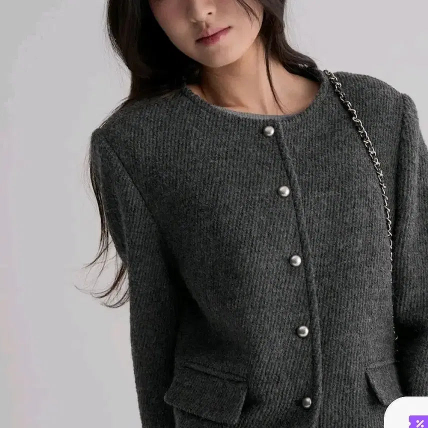 [BUNJANG] 8Seconds Ash Short Boucle Jacket / 에잇세컨즈 부클 안감 숏 자켓 애쉬