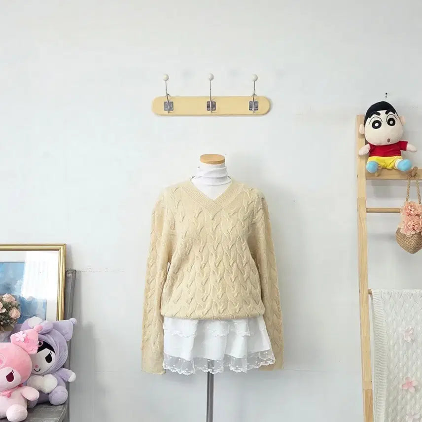 [BUNJANG] Cachrel Yellow Twinkle Knit / 빈티지 만원샵 Cachrel 옐로우 트윙클 니트