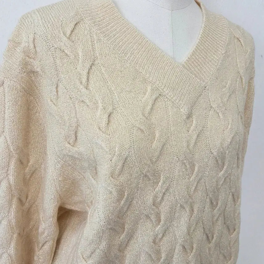 [BUNJANG] Cachrel Yellow Twinkle Knit / 빈티지 만원샵 Cachrel 옐로우 트윙클 니트