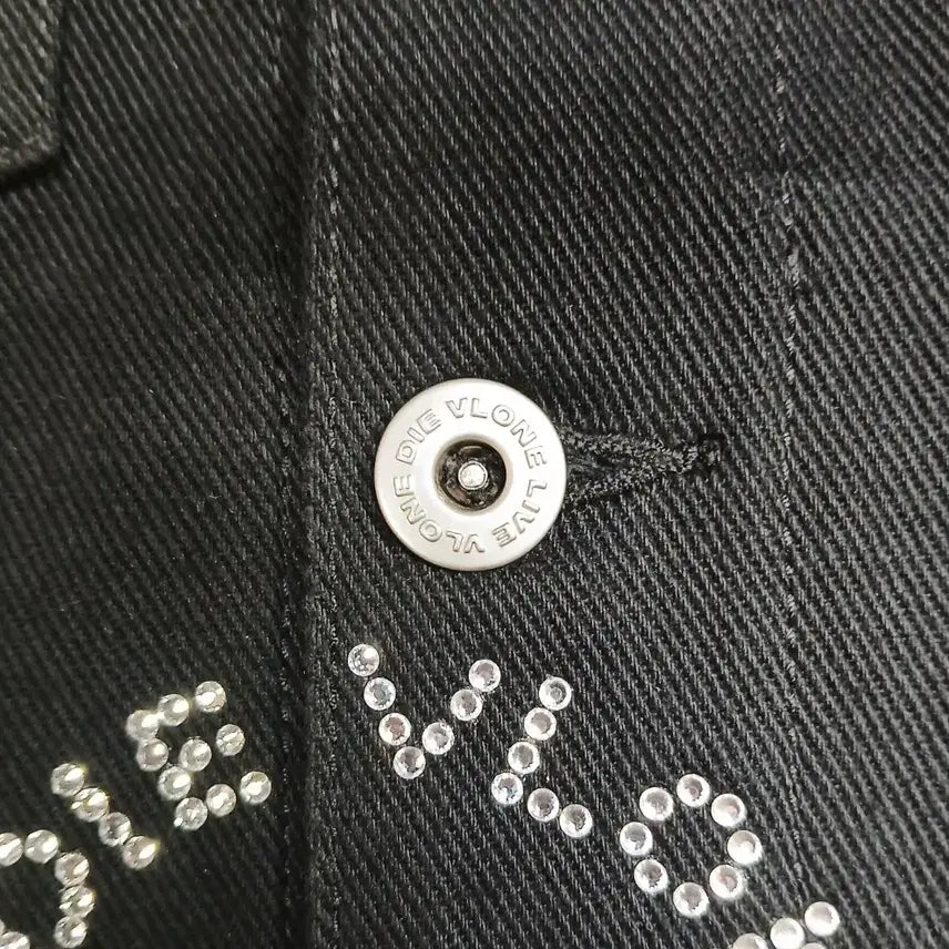 [BUNJANG] VLONE Denim Jacket L / [남녀공용] VLONE 브이론 블랙 스톤장식 데님 자켓 L 발망 아미리