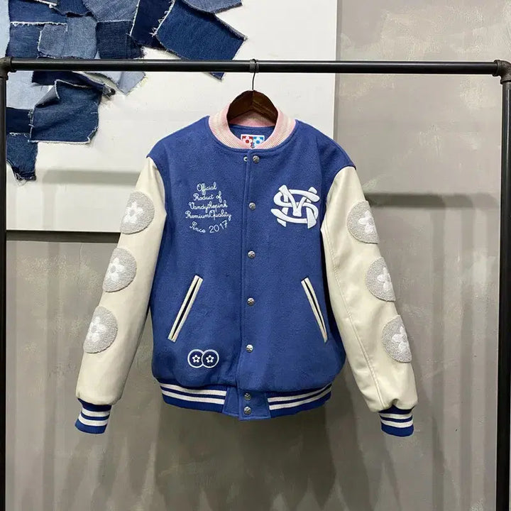 [BUNJANG] SM 30th Anniversary Varsity Jacket / (100) 반디더핑크 X SM 30주년 한정판 야구잠바 바시티자켓