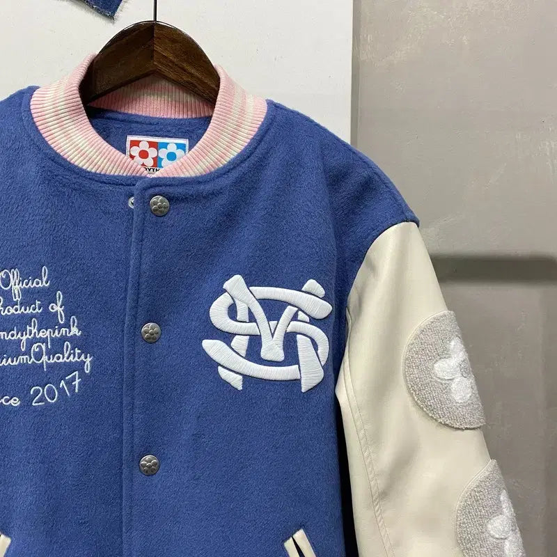 [BUNJANG] SM 30th Anniversary Varsity Jacket / (100) 반디더핑크 X SM 30주년 한정판 야구잠바 바시티자켓