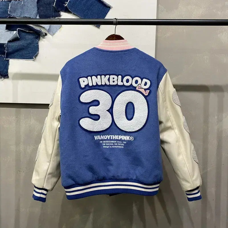 [BUNJANG] SM 30th Anniversary Varsity Jacket / (100) 반디더핑크 X SM 30주년 한정판 야구잠바 바시티자켓