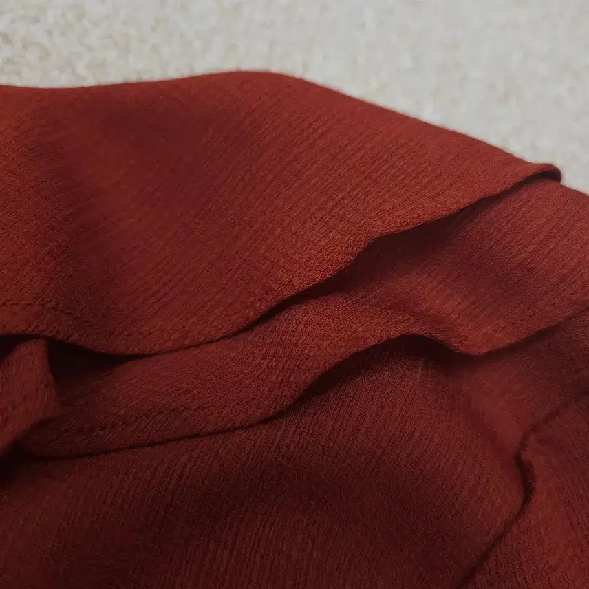 [BUNJANG] Miso Blouse - Frill Collar - Brick - S / (S)미쏘 여성 블라우스 프릴 카라 7부 W2452