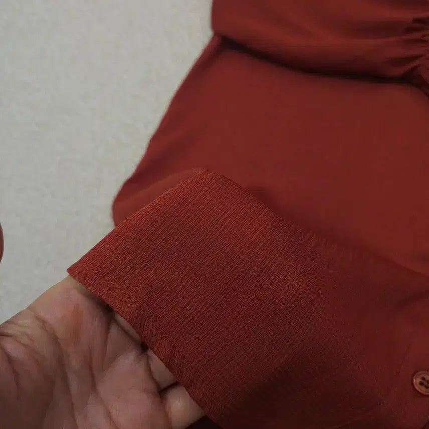 [BUNJANG] Miso Blouse - Frill Collar - Brick - S / (S)미쏘 여성 블라우스 프릴 카라 7부 W2452