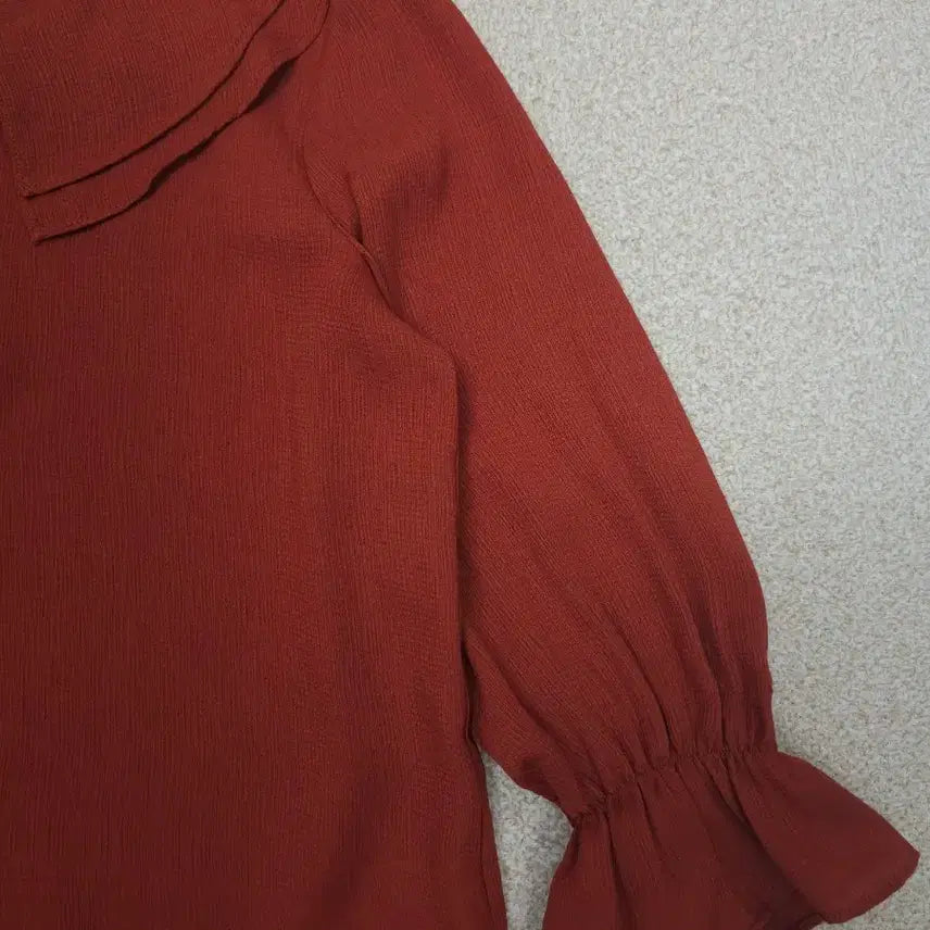 [BUNJANG] Miso Blouse - Frill Collar - Brick - S / (S)미쏘 여성 블라우스 프릴 카라 7부 W2452