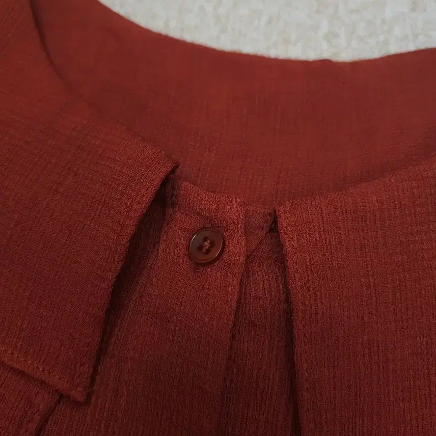 [BUNJANG] Miso Blouse - Frill Collar - Brick - S / (S)미쏘 여성 블라우스 프릴 카라 7부 W2452