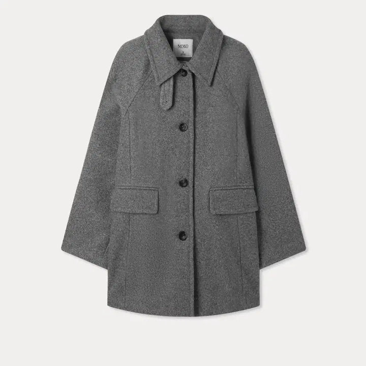[BUNJANG] Mee-ssi Stand Collar Half Coat - Gray / 미쏘 스탠카라 하프코트 그레이