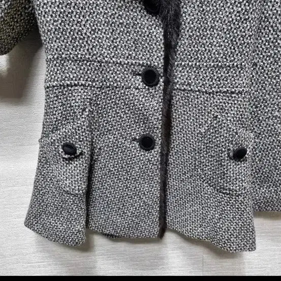 [BUNJANG] Mink Trim Tweed Coat - Size S / p420 밍크트리밍 트위드  코트