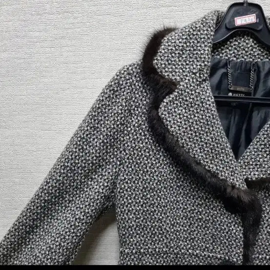 [BUNJANG] Mink Trim Tweed Coat - Size S / p420 밍크트리밍 트위드  코트