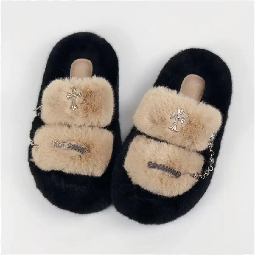 [BUNJANG] Cross Embellished Purple Slippers / 지뢰계 십자가 장식 퍼플 슬리퍼(3컬러)