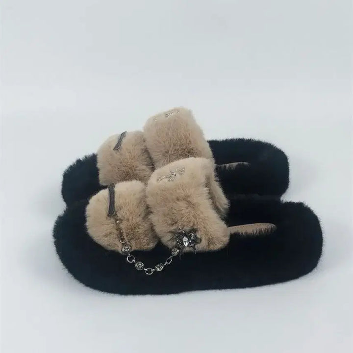 [BUNJANG] Cross Embellished Purple Slippers / 지뢰계 십자가 장식 퍼플 슬리퍼(3컬러)