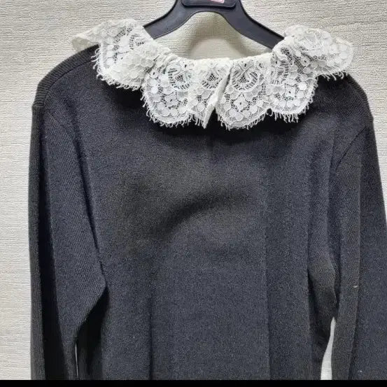[SOLD OUT] p419 레이스 칼라 블랙 긴팔 블라우스