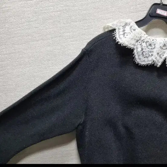 [SOLD OUT] p419 레이스 칼라 블랙 긴팔 블라우스