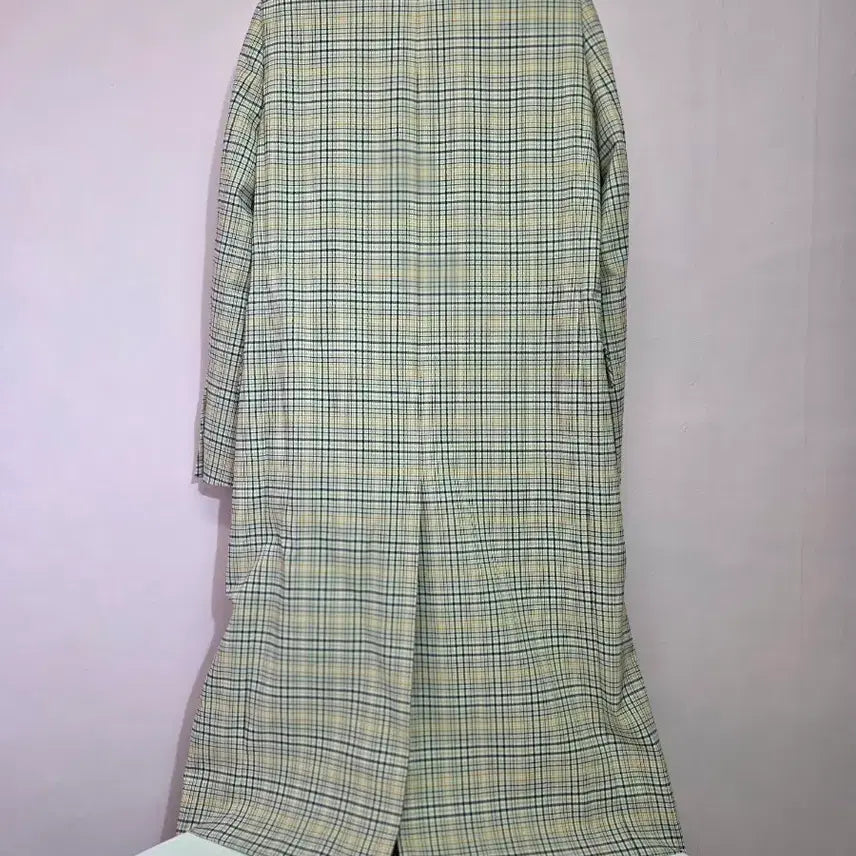 [BUNJANG] IT MICHAA Check Pattern Double Long Jacket / 잇미샤 체크 패턴 더블 롱 자켓