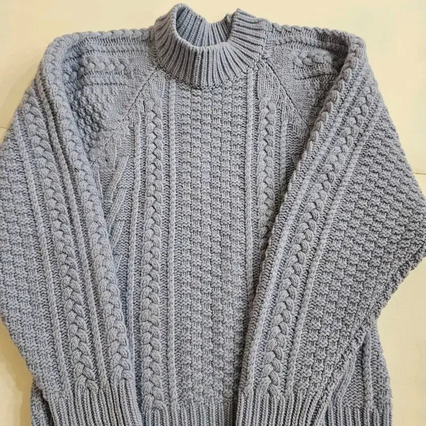 [BUNJANG] RECTO Cable Knit Blue / 렉토 케이블 니트 블루