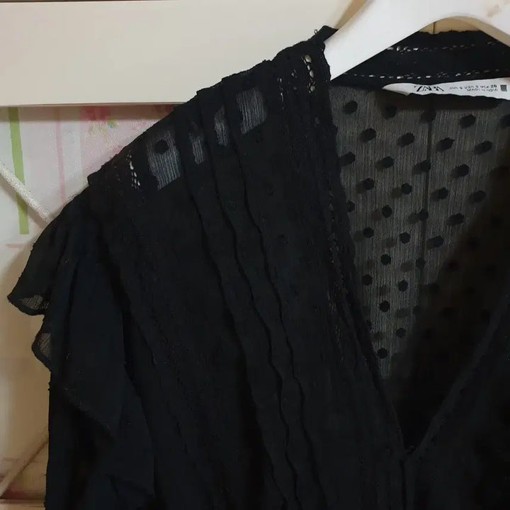[BUNJANG] ZARA Black Sheer Blouse (Size 55-66) / 자라 블랙 시스루 블라우스/55-66