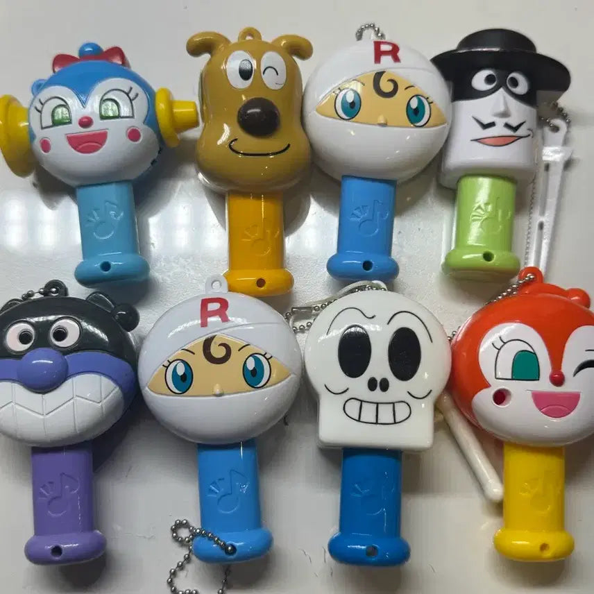 [BUNJANG] Anpanman Gacha Instruments Bundle Skullman, Dangle, Germman / 호빵맨 가챠 악기 일괄 해골맨 딸랑이 짤랑이 세균맨 급처 할인 희귀 고전