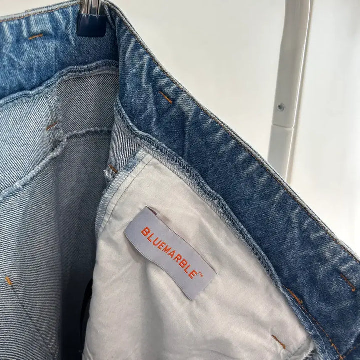 [BUNJANG] Bluemarble Denim Pants / 블루마블 비즈 장식 데님 팬츠