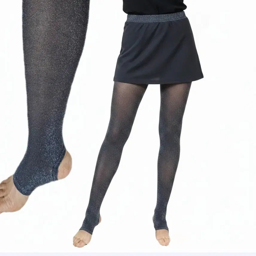 [BUNJANG] Free Size Silver Pearl Ankle Tights / 66free 펄 발고리 타이즈 -은사함유 펄