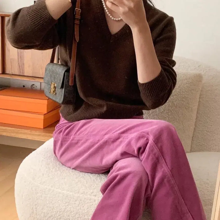 [BUNJANG] BTS V Brown V-Neck Knit / 브이넥 니트(브라운)