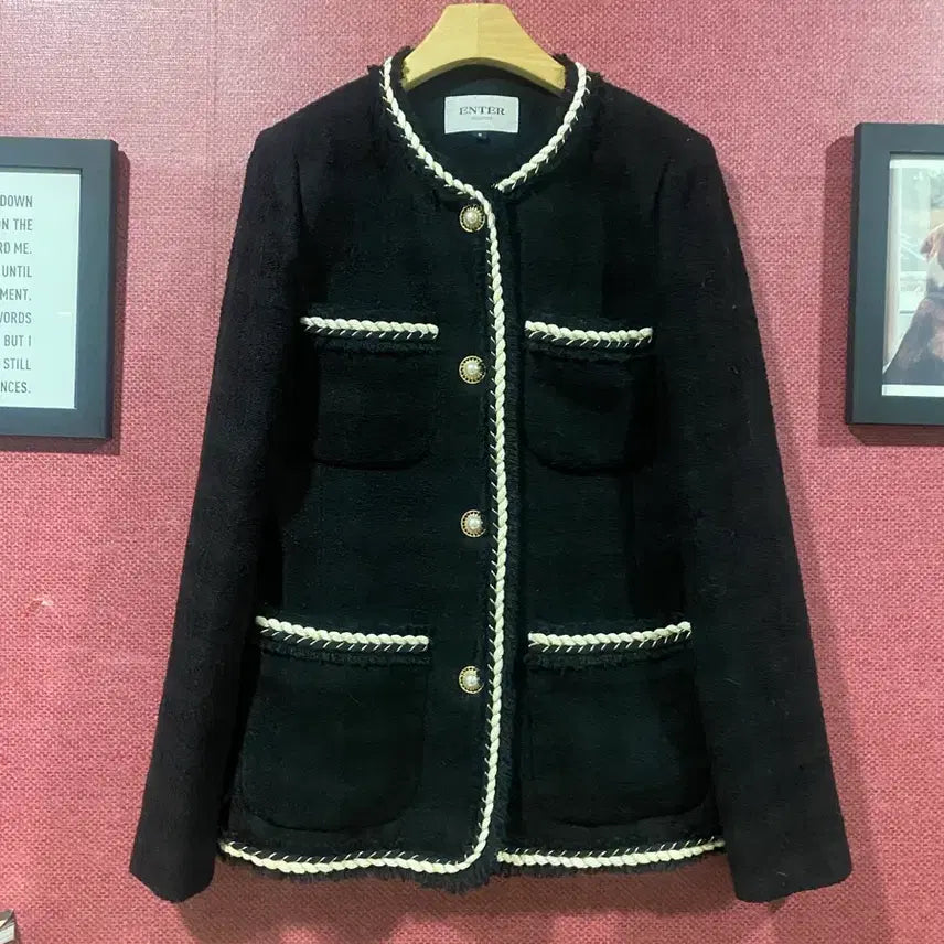 [BUNJANG] ENTER Black Tweed Jacket / ENTER 블랙 트위드 자켓